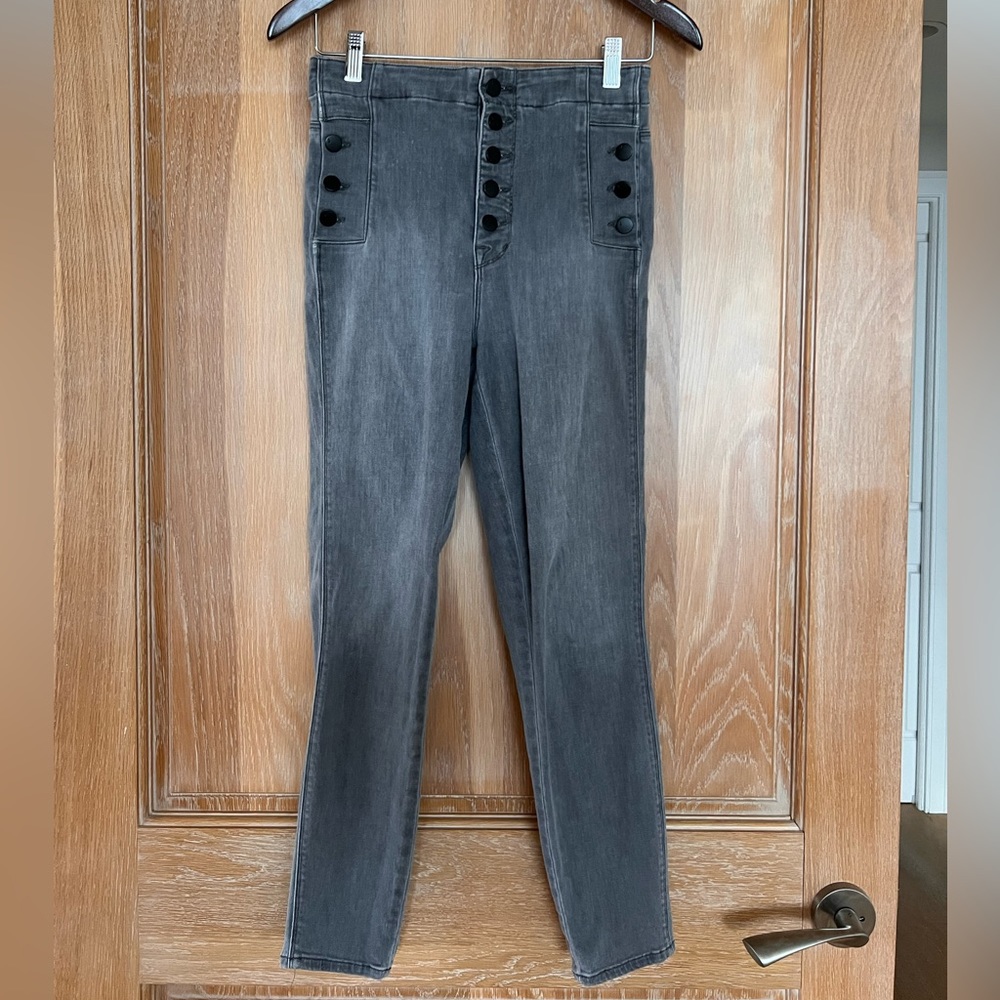 J BRAND Natasha Sky High Grey / Gray Crop Skinny Jean